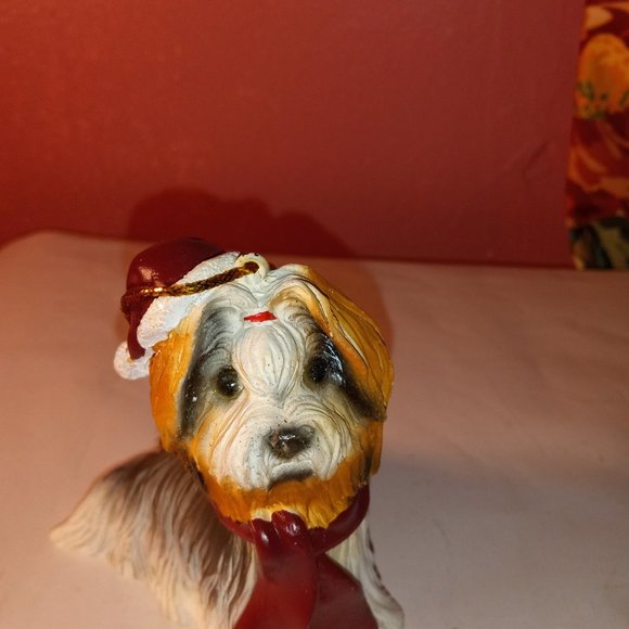 CHRISTMAS COLORFUL DOG PET CERAMIC ORNAMENT - Picture 8 of 9